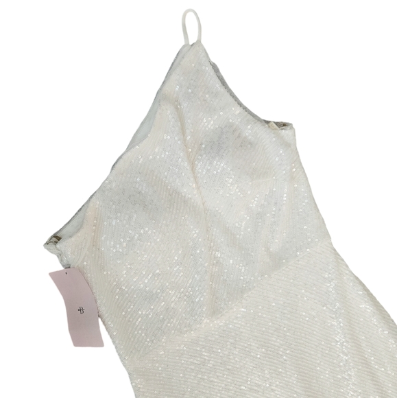 Jenny Yoo Zara One-Shoulder Sequin Column Gown - Picture 6 of 12